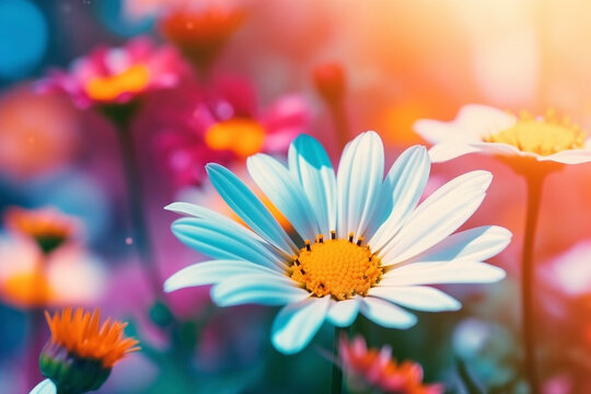 Vibrant Blooms: A Bokeh Flower with Colors that Pop - Generative Ai