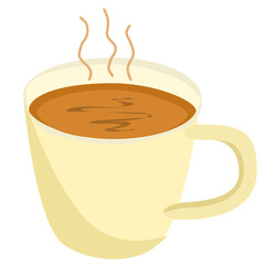 Food and beverages icon, vector, cartoon illustration. A cup of hot tea. It can be drunk when you thirsty or during suhoor and fast break in Ramadan Kareem