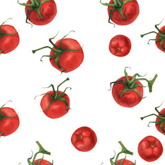 Vegan watercolor seamless pattern by red tomato