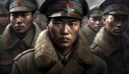 chinese strong army - obrazy, fototapety, plakaty