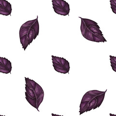 Vegan watercolor seamless pattern by purple basil
