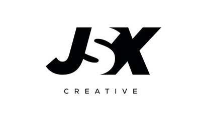 JSX letters negative space logo design. creative typography monogram vector	