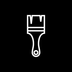  Paint brush line icon. Creative drawing art symbol isolated on black