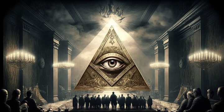 New world order secret society meeting created with Generative AI