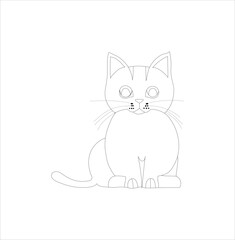  cute cat vector line art work.