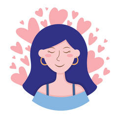 Doodle Flat Clipart. Illustration about mental health. All Objects Are Repainted.