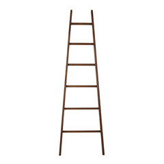 wooden stepladder isolated white background