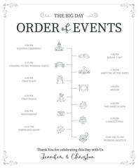 Wedding Day timeline - vector infographic template - 583862295