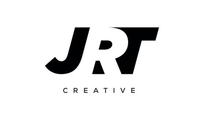 JRT letters negative space logo design. creative typography monogram vector	