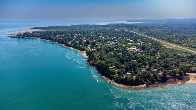 Aerial of Bubaque island, Bijagos archipelago, Guinea Bissau