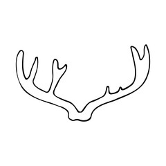 Obraz premium deer antlers in doodle style. hand drawn vector illustration animal horns silhouette
