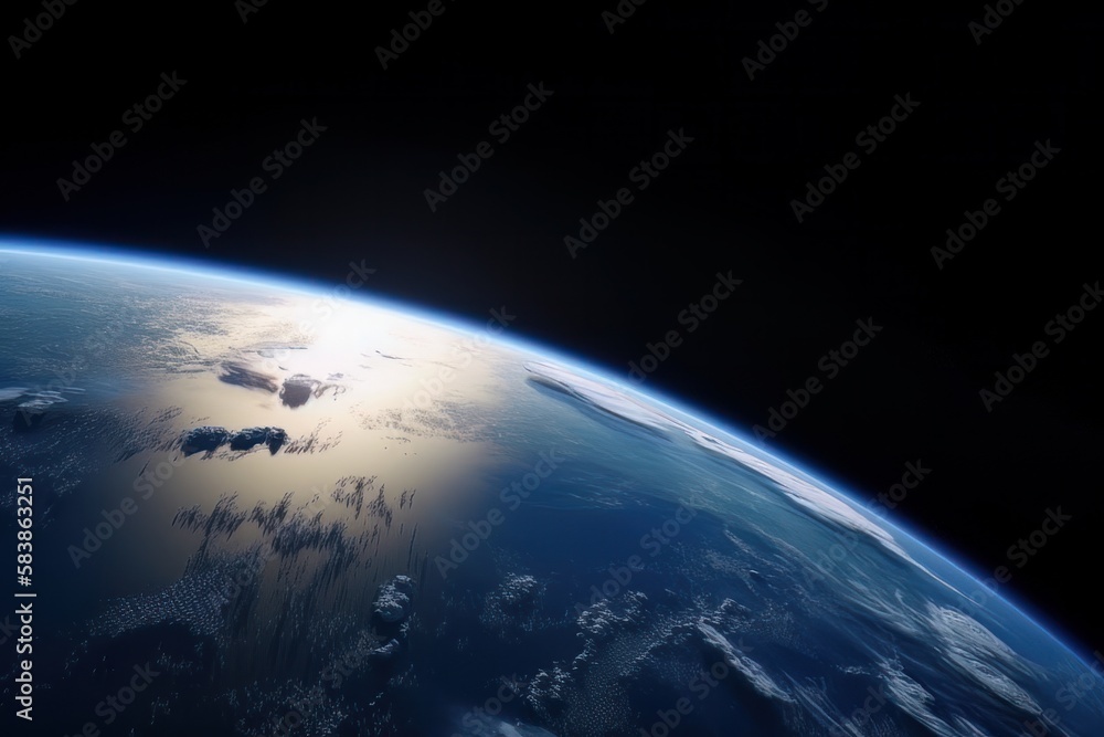 Poster Planet Earth in space. Generative ai