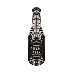 Fototapeta na wymiar Vintage retro beer brewing element. Can be used for emblem, logo, badge, label. mark, poster or print. Monochrome Graphic Art. Engraving style. Vector