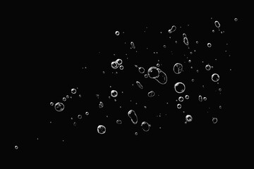 Abstraction with air bubbles in ice on a black background