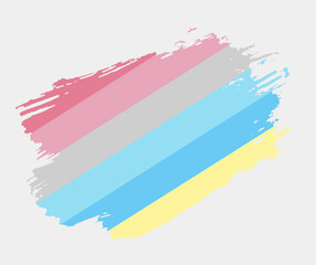 Genderflux Flag painted with brush on white background. LGBT rights concept. Modern pride parades poster. Vector illustration