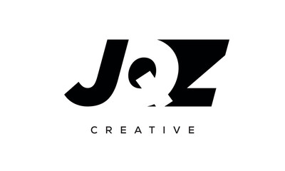 JQZ letters negative space logo design. creative typography monogram vector	