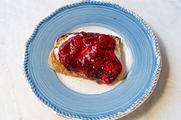 Dragon Fruit Jam or Marmalade with Bread Spread.