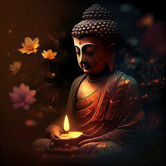 buddha purmina statue at night