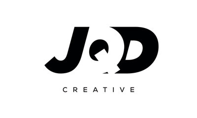 JQD letters negative space logo design. creative typography monogram vector	