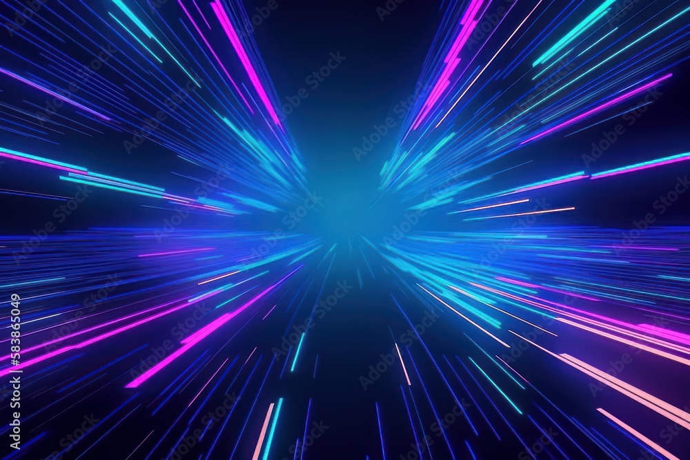 Aufkleber Abstract circular geometric background. Circular geometric centric motion pattern. Starburst dynamic lines or rays. Generative ai