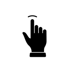 Tap Gesture, Hand Cursor of Computer Mouse Black Silhouette Icon. Click Double Press Touch Swipe Point on Cyberspace Website Sign. Pointer Finger Glyph Pictogram. Isolated Vector Illustration