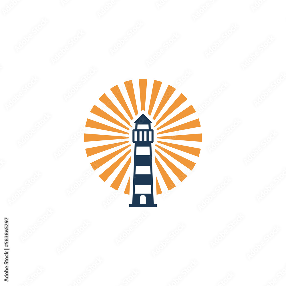 Poster lighthouse icon isolated on transparent background