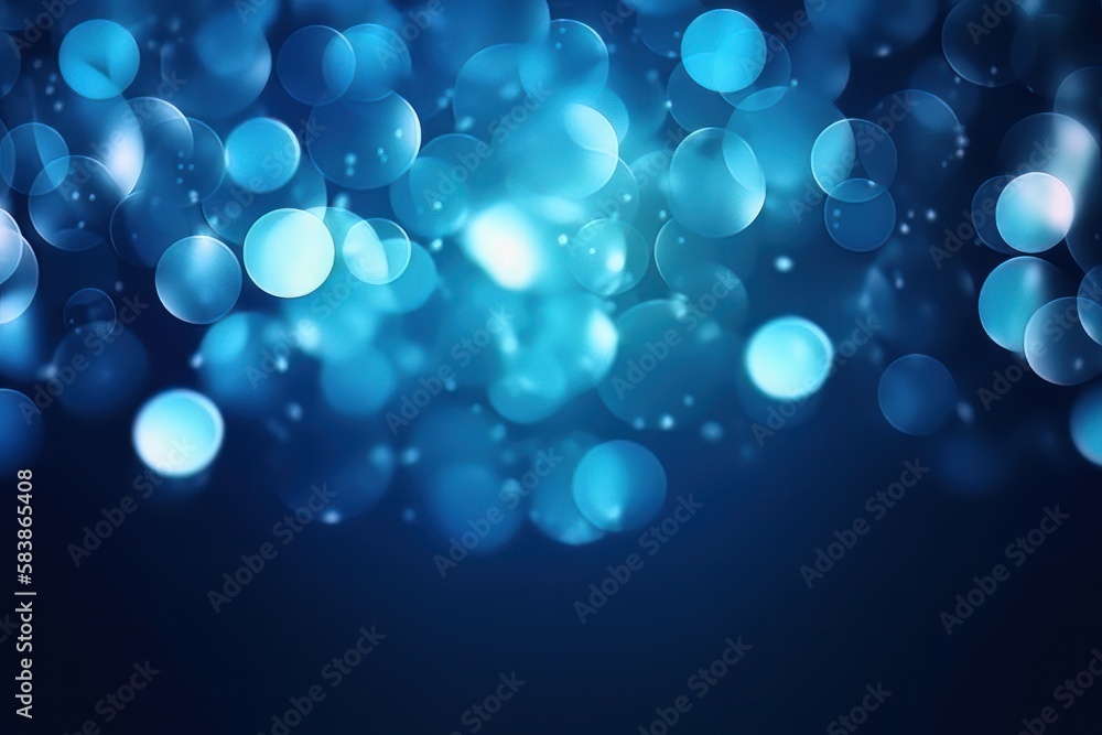 Aufkleber Dromerig blauw bokeh. Generative ai