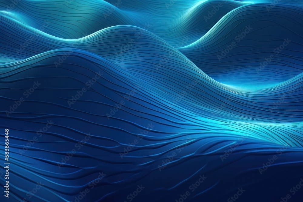 Poster Abstract background with waves. 3D surface. Generative ai