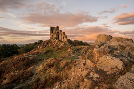 The Mow Cop castle on the Cheshire Staffordshire border, Cheshire, England