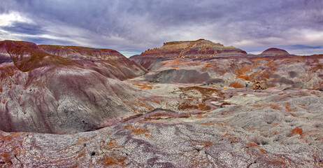 View of the salty bentonite hills on the north side of the Blue Forest in Petrified Forest National Park, Arizona