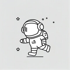 Astronaut in Space: A Charming Drawing of Cosmic Exploration and Discovery - Generative AI