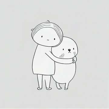 Thank You So Much Concept Illustrated through Cute Bears Hugging - A Heartwarming Display of Appreciation and Affection in a Cuddly Embrace - Generative AI
