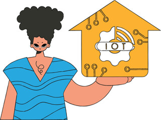 He grasps an IoT logo in his hands.