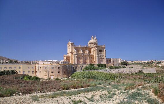 The Basilica of the National Shrine of the Blessed Virgin of Ta' Pinu at Gharb in Gozo, Republic of Malta, Mediterranean