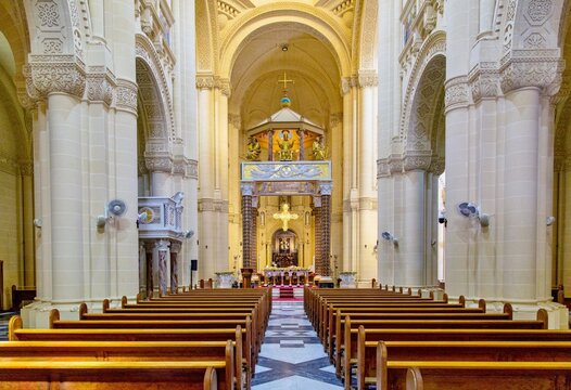 The Basilica of the National Shrine of the Blessed Virgin of Ta' Pinu at Gharb in Gozo, Republic of Malta
