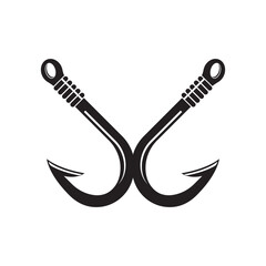 Fishing hook logo vector icon illustration design