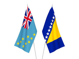 Bosnia and Herzegovina and Tuvalu flags