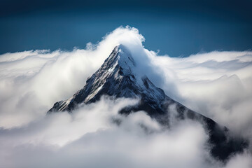 clouds over the mountains with snow - generative ai