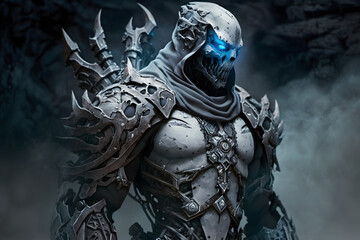 Armored game character. Generative AI