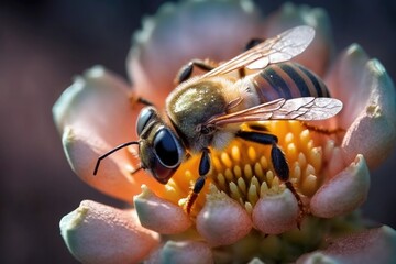 Bee Collecting Pollen Generative ai