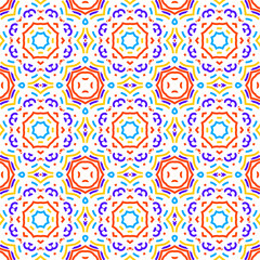 Geometric vector in baroque style. Damask floral ornament background. Simple decoration art for ceramic tile pattern. Seamless vector in vintage tiles design.