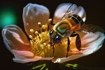 Bee Collecting Pollen Generative ai