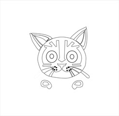  One cat vector line art