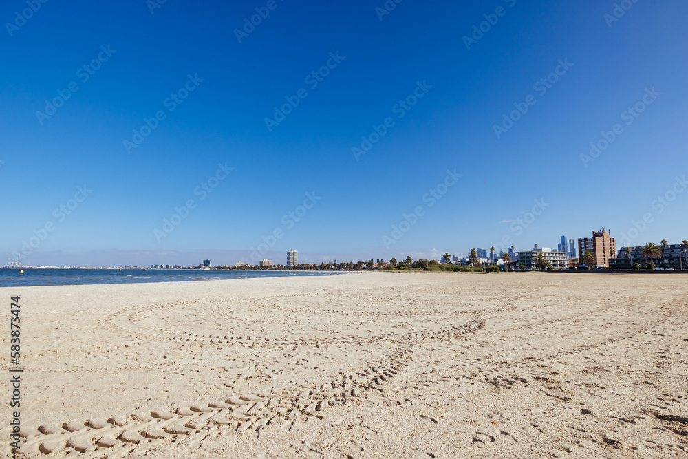 Wall mural Beach views in St Kilda in Australia