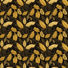 leaf patterns, elegant patterns, leaf illustration, background vegetation, background, leaves, patterns, gold leaves gold