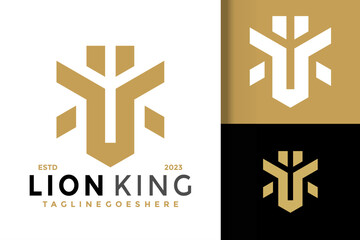 Obraz premium Letter K Lion King logo vector icon illustration