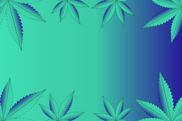 Vector illustration of marijuana leaf, cannabis plant used for medicinal purposes	