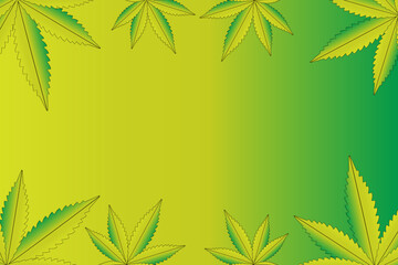 Fototapeta na wymiar Vector illustration of marijuana leaf, cannabis plant used for medicinal purposes 