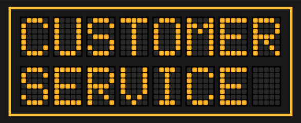 Fototapeta premium Orange color led banner in word customer service on black background
