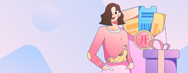 Holiday Shopping E-Commerce Online Shopping People Flat Vector Concept Operation Hand Drawn Illustration
